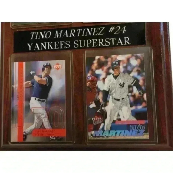 Tino Martinez #24 Autograph w/ 4 RETIRED Cards and Card Mounted on Wood Plaque - Picture 2 of 5